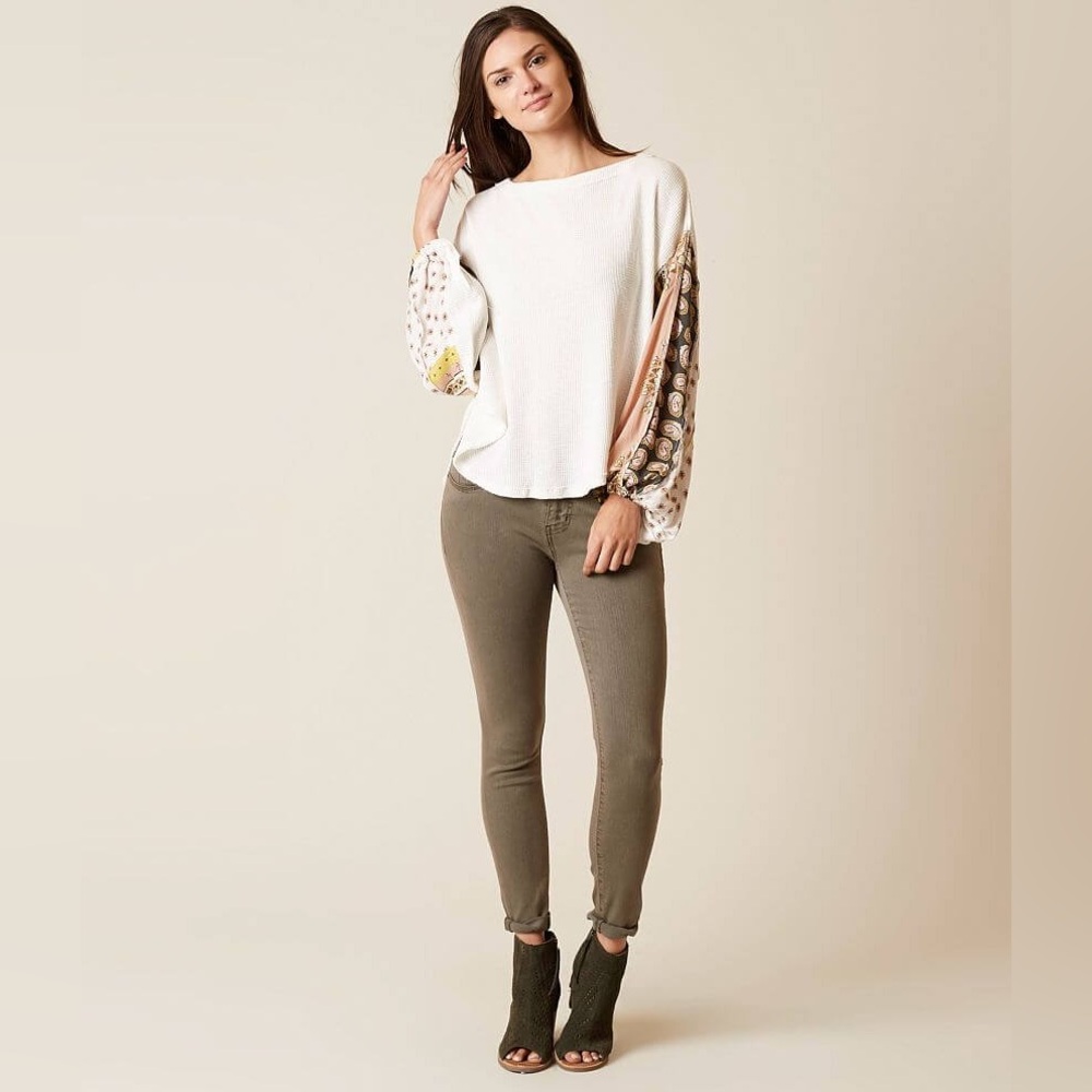 We The Free Cream Textured Top